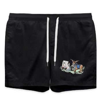 Donkey carriage roadside assistance - Swim Trunks - black - Front - AI Model Male 185 light (185cm)