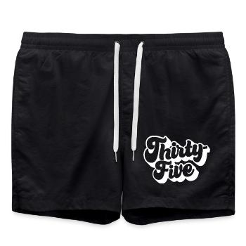 Fünfunddreißig 35. Geburtstag Männer Frauen 35 Jahre alt - Badeshorts - Schwarz - Vorne - AI Model Male 185 light (185cm)