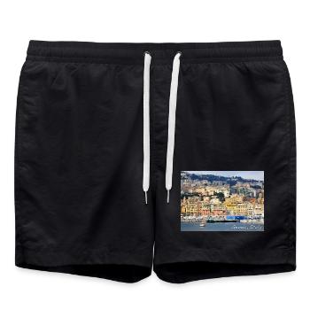 Gênes Italie – GÊNES Italie Port - Short de bain - noir - Devant - AI Model Male 185 light (185cm)