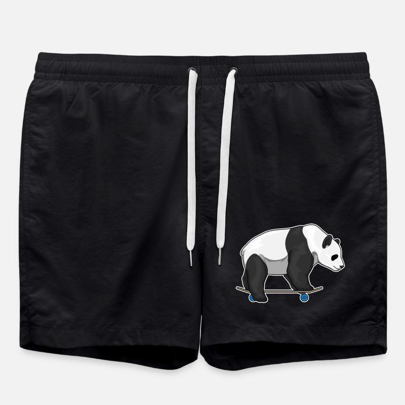 Panda Skater Skateboard - Badeshorts - Schwarz