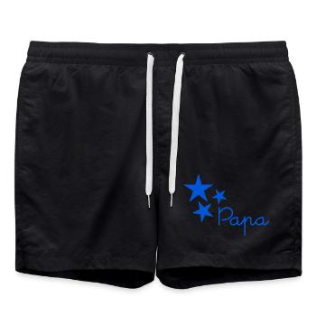 CHRISTMAS. YEAR. ANNIVERSARY. RETIREMENT. DAD. MAMAM. - Swim Trunks - black - Front - AI Model Male 185 light (185cm)
