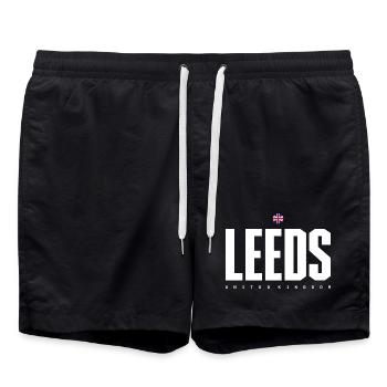 Leeds City Logo Graphic Tee - Swim Trunks - black - Front - AI Model Male 185 light (185cm)
