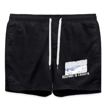 Nature is calling Winter - Badeshorts - Schwarz - Vorne - AI Model Male 185 light (185cm)