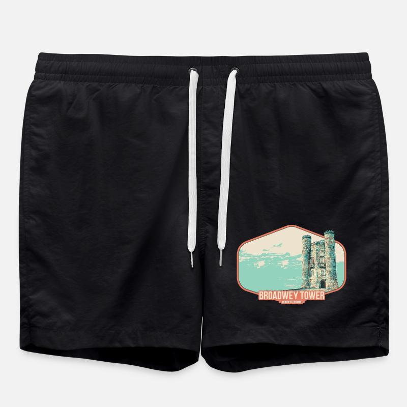 Illustration Broadwey Tower, Worcestershire - Swim Trunks - black