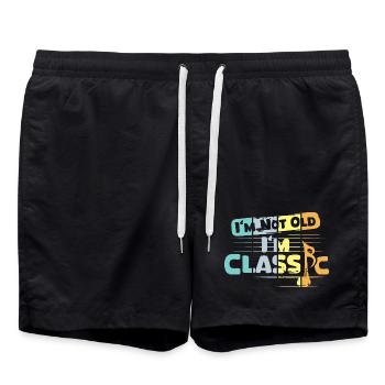 Rétro Musique Classique Dictons Drôles Vintage - Short de bain - noir - Devant - AI Model Male 185 light (185cm)