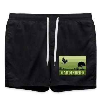 Rétro/Vintage Héros de jardin masculin - Short de bain - noir - Devant - AI Model Male 185 light (185cm)