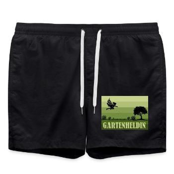 Héroïne de jardin féminine rétro/vintage - Short de bain - noir - Devant - AI Model Male 185 light (185cm)