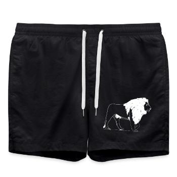 Löwe - Badeshorts - Schwarz - Vorne - AI Model Male 185 light (185cm)
