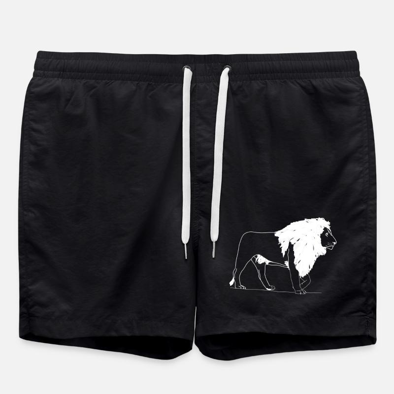 Löwe - Badeshorts - Schwarz