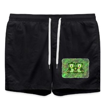 Moosbären - Badeshorts - Schwarz - Vorne - AI Model Male 185 light (185cm)