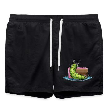 Gâteau à la chenille - Short de bain - noir - Devant - AI Model Male 185 light (185cm)