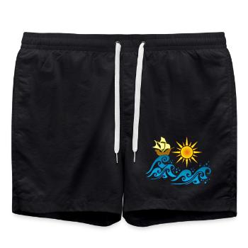 Voyage pour un monde meilleur - Short de bain - noir - Devant - AI Model Male 185 light (185cm)