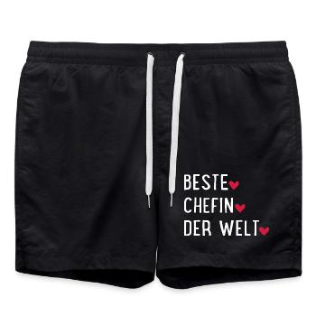 Beste Chefin der Welt - Badeshorts - Schwarz - Vorne - AI Model Male 185 light (185cm)
