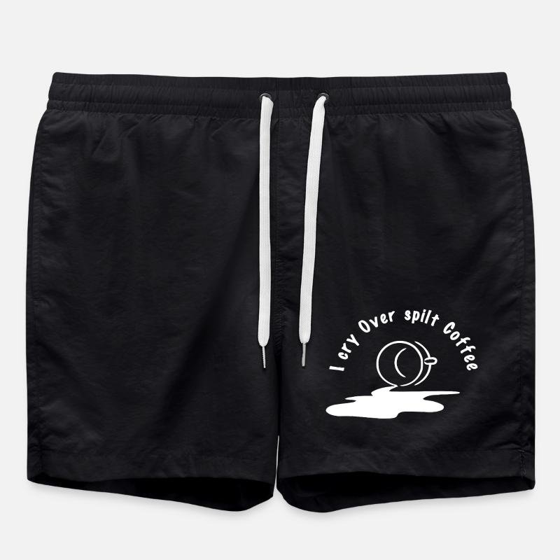Cosmic Moon Coffee Design - Swim Trunks - black
