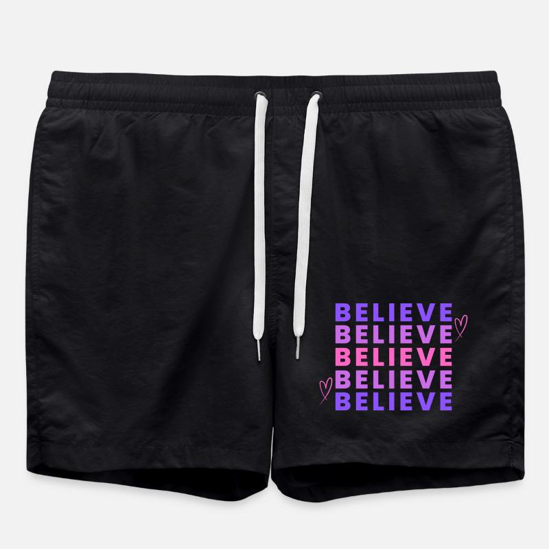 Typographie Believe Gradient inspirante - Short de bain - noir