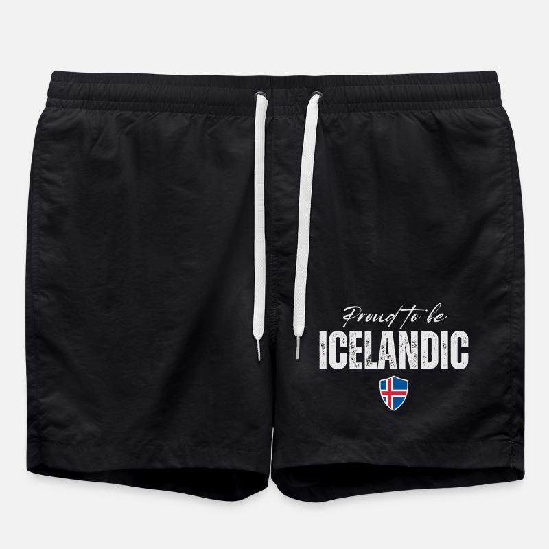 Fierté islandaise, drapeau islandais - Short de bain - noir