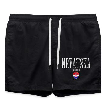 Originaire de Croatie, né en Croatie - Short de bain - noir - Devant - AI Model Male 185 light (185cm)