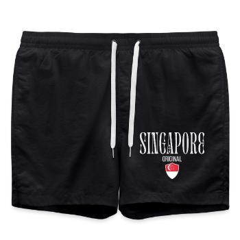 Originaire singapourienne, né à Singapour - Short de bain - noir - Devant - AI Model Male 185 light (185cm)