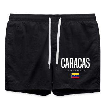 Caracas Venezuela - Swim Trunks - black - Front - AI Model Male 185 light (185cm)