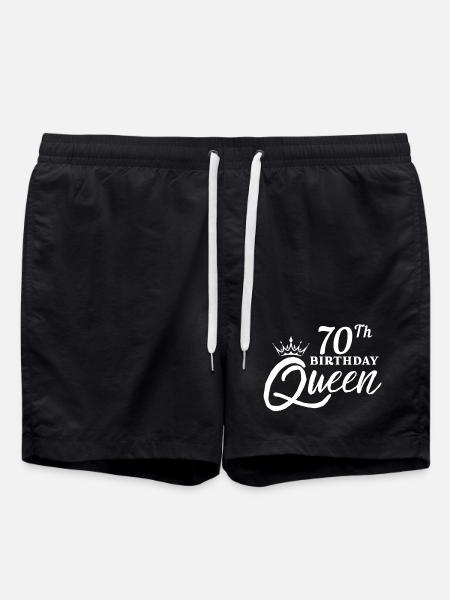 70th Birthday Queen - Swim Trunks - black