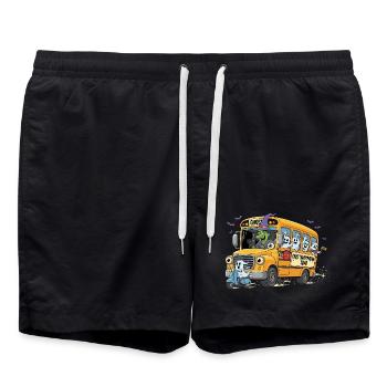 Gruselige Bus-Spuk-Crew - Badeshorts - Schwarz - Vorne - AI Model Male 185 light (185cm)