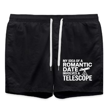 Journal romantique de télescope de date - Short de bain - noir - Devant - AI Model Male 185 light (185cm)