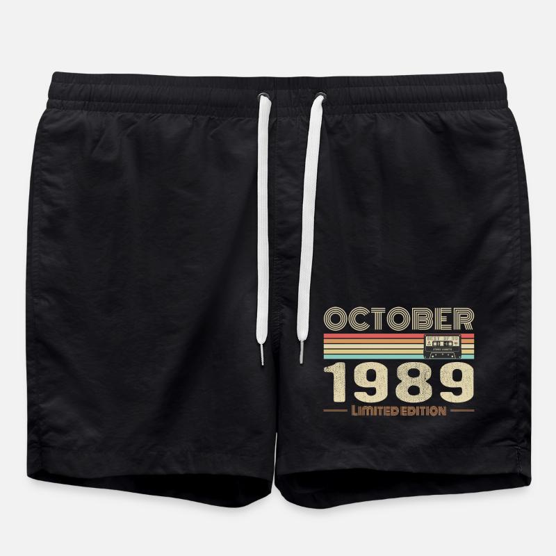 Anniversaire octobre 1989 - Birthday october 1989 - Short de bain - noir