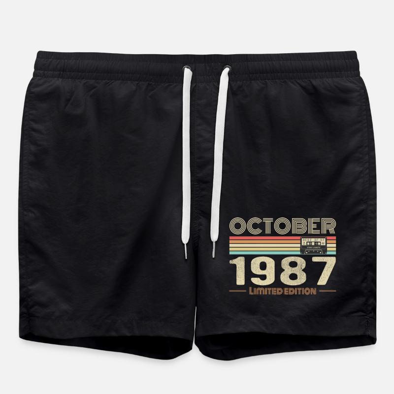 Anniversaire octobre 1987 - Birthday october 1987 - Short de bain - noir