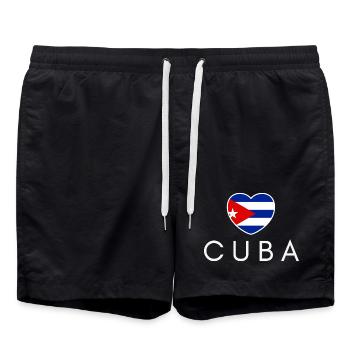 J’aime Cuba, cœur Cuba - Short de bain - noir - Devant - AI Model Male 185 light (185cm)