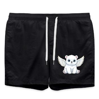 Ange ours polaire mignon avec des ailes Cartoon Smile - Short de bain - noir - Devant - AI Model Male 185 light (185cm)