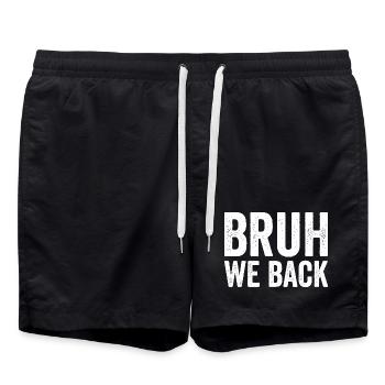 Brother, we're going back to school, first bailiff - Swim Trunks - black - Front - AI Model Male 185 light (185cm)