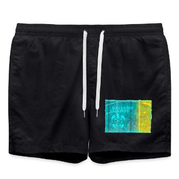 Balearic Islands Neon Style - Swim Trunks - black - Front - AI Model Male 185 light (185cm)