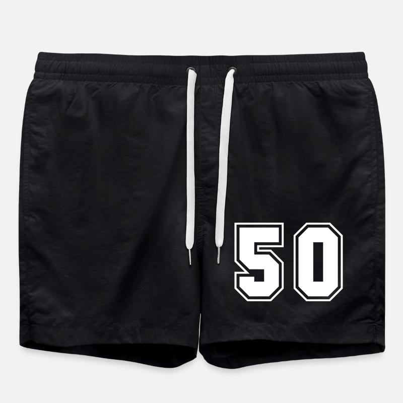 50 Block Style Black & White - Swim Trunks - black