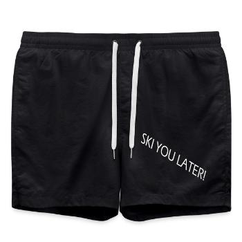 SKI YOU LATER – Drôle de dicton de ski - Short de bain - noir - Devant - AI Model Male 185 light (185cm)