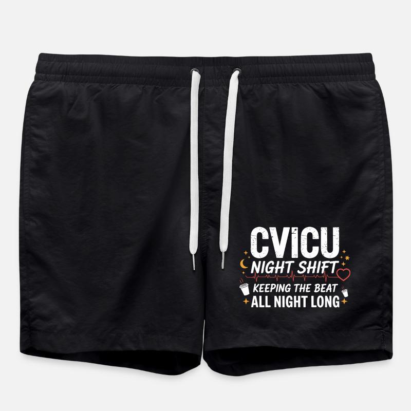 NachtSchicht Beat Herz - Swim Trunks - black