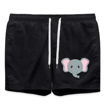 Elefant Cartoon - Badeshorts - Schwarz - Vorne - AI Model Male 185 light (185cm)