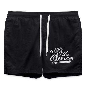 Profitez du silence Dire calme Silence Introverti - Short de bain - noir - Devant - AI Model Male 185 light (185cm)