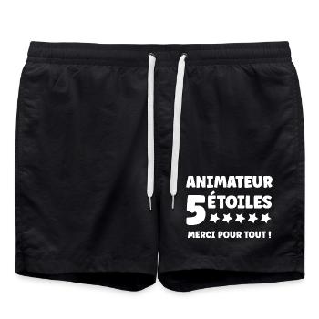 5-Sterne-Gastgeber - Badeshorts - Schwarz - Vorne - AI Model Male 185 light (185cm)