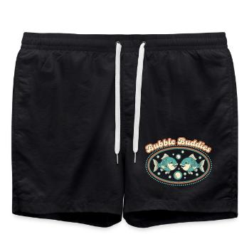 Bubble Buddies - Swim Trunks - black - Front - AI Model Male 185 light (185cm)