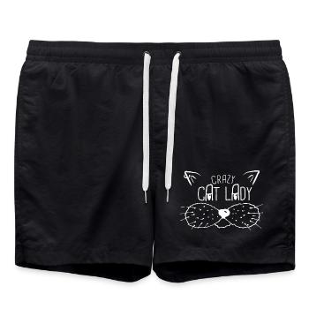 Katzen Mama - Badeshorts - Schwarz - Vorne - AI Model Male 185 light (185cm)
