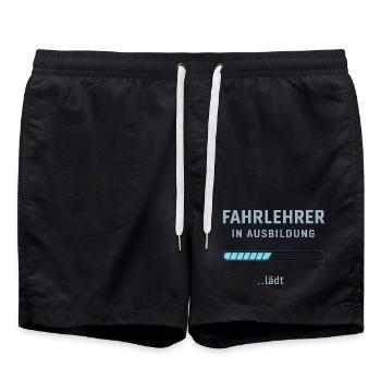 Driving instructor in training - Swim Trunks - black - Front - AI Model Male 185 light (185cm)