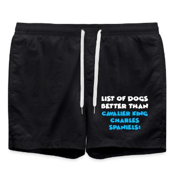 Cavalier King Charles Spaniel - Badeshorts - Schwarz - Vorne - AI Model Male 185 light (185cm)