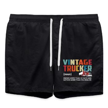 Truck Driver - Swim Trunks - black - Front - AI Model Male 185 light (185cm)