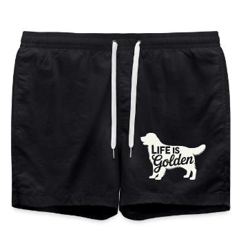 Life is Golden Retriever - Swim Trunks - black - Front - AI Model Male 185 light (185cm)