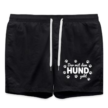 Celui avec le chien fait un drôle en disant - Short de bain - noir - Devant - AI Model Male 185 light (185cm)