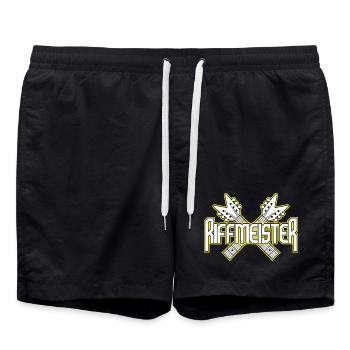 Riffmeister Crossed Guitars - Badeshorts - Schwarz - Vorne - AI Model Male 185 light (185cm)