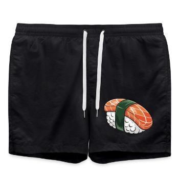 Nigiri Sushi with Green Ribbon - Swim Trunks - black - Front - AI Model Male 185 light (185cm)