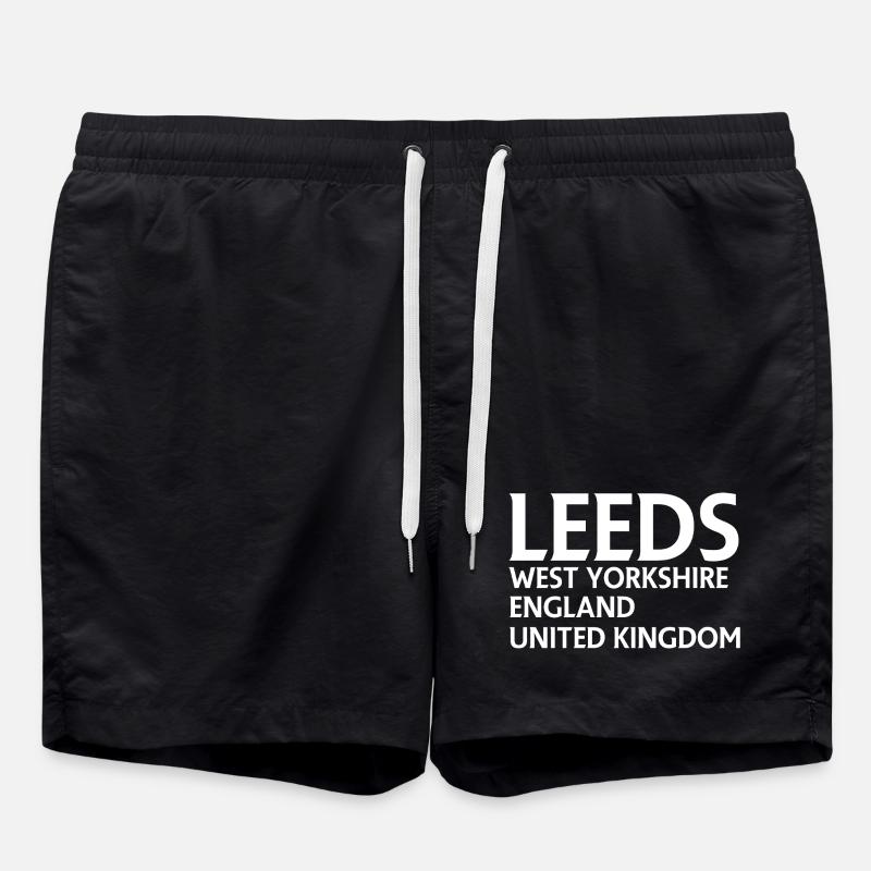 Leeds – England Lyrics Design - Swim Trunks - black
