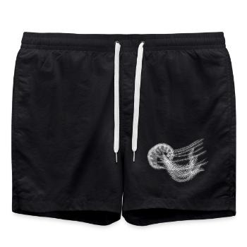 Leuchtqualle im Wasser - Badeshorts - Schwarz - Vorne - AI Model Male 185 light (185cm)