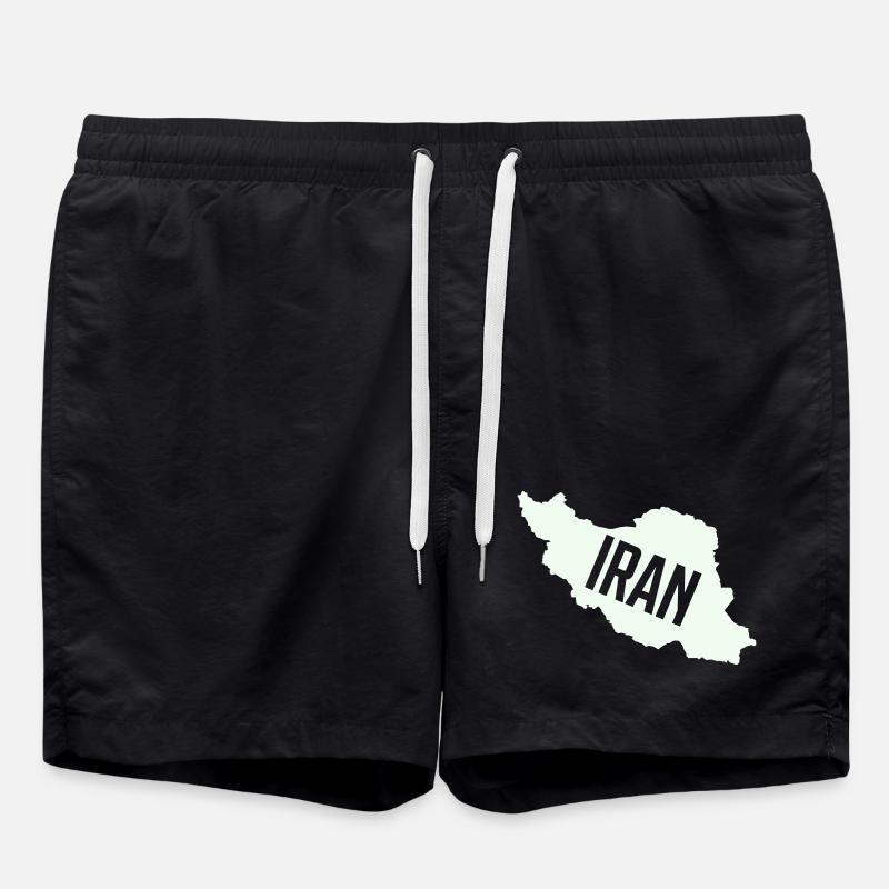 Iran Karten Typo - Badeshorts - Schwarz